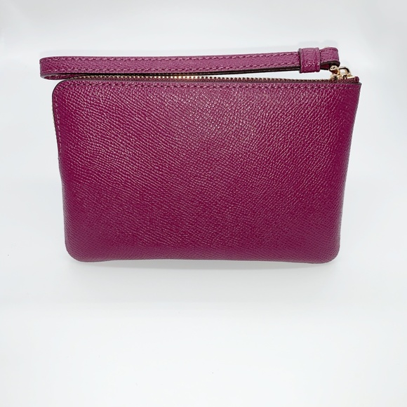Coach Corner Zip Wristlet - Dark Berry - Picture 4 of 8